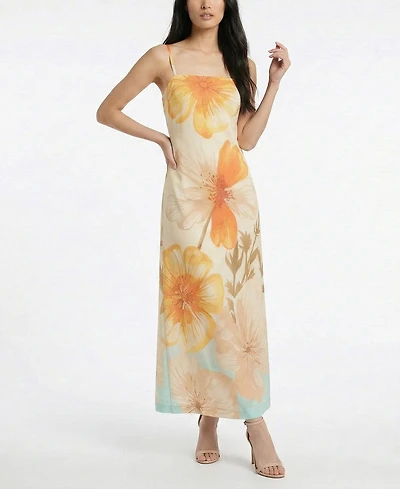 Taylor Women's Square Neck Floral Slip Dress