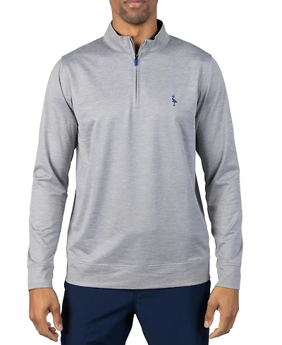 Tailorbyrd Men's Melange Mesh Performance QZip Sweaters