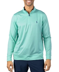Tailorbyrd Men's Melange Mesh Performance QZip Sweaters