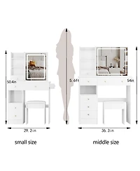 Flynama Elegant Modern Wooden Nightstand with Storage Space Natural Finish Bedside Table for Bedroom Living Room