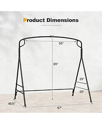 Mecale Outdoor Metal Swing Frame Stand with Extra Side Bars