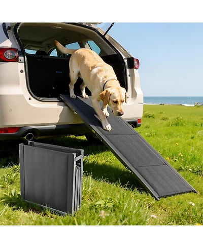 Cozito 63" Folding Dog Ramp 17" Wide, Non-Slip Surface, Supports up to 250 lbs