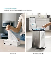 Home Zone Living 11 Gallon Kitchen Trash Can with Soft-Close Lid and Slim Stainless Steel Design