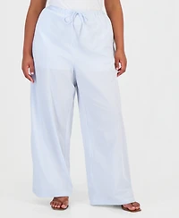And Now This Trendy Plus Cotton Gingham Pull-On Pants, Macy's Exclusive