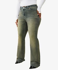 True Religion Plus Becca Mid-Rise Bootcut Big T Flap Jeans
