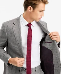 Ted by Baker Men's Modern-Fit Gray & Wine Plaid Suit Separate Jacket
