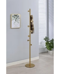Kings Brand Furniture Modern Freestanding Hat & Coat Stand Metal Floor Coat Rack with Multiple Hooks, Heavy Round Base, Space-Saving Design