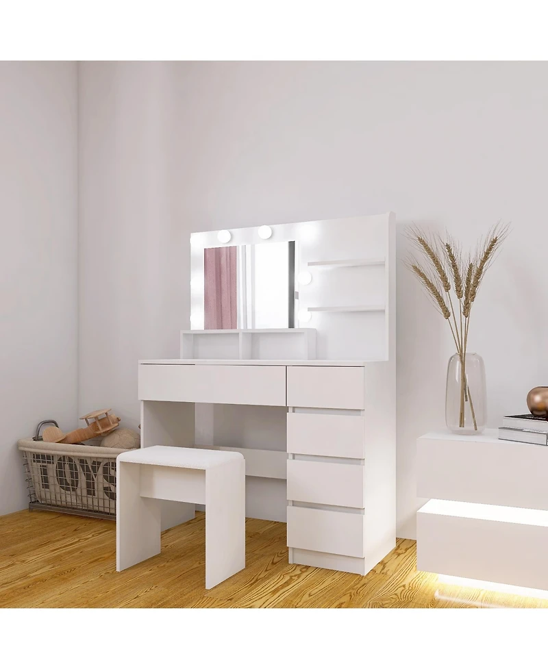 Flynama Versatile Neutral Nightstand with 2 Drawers Modern Bedroom Furniture Bedside End Table