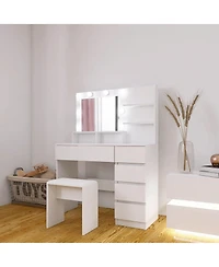 Flynama Versatile Neutral Nightstand with 2 Drawers Modern Bedroom Furniture Bedside End Table
