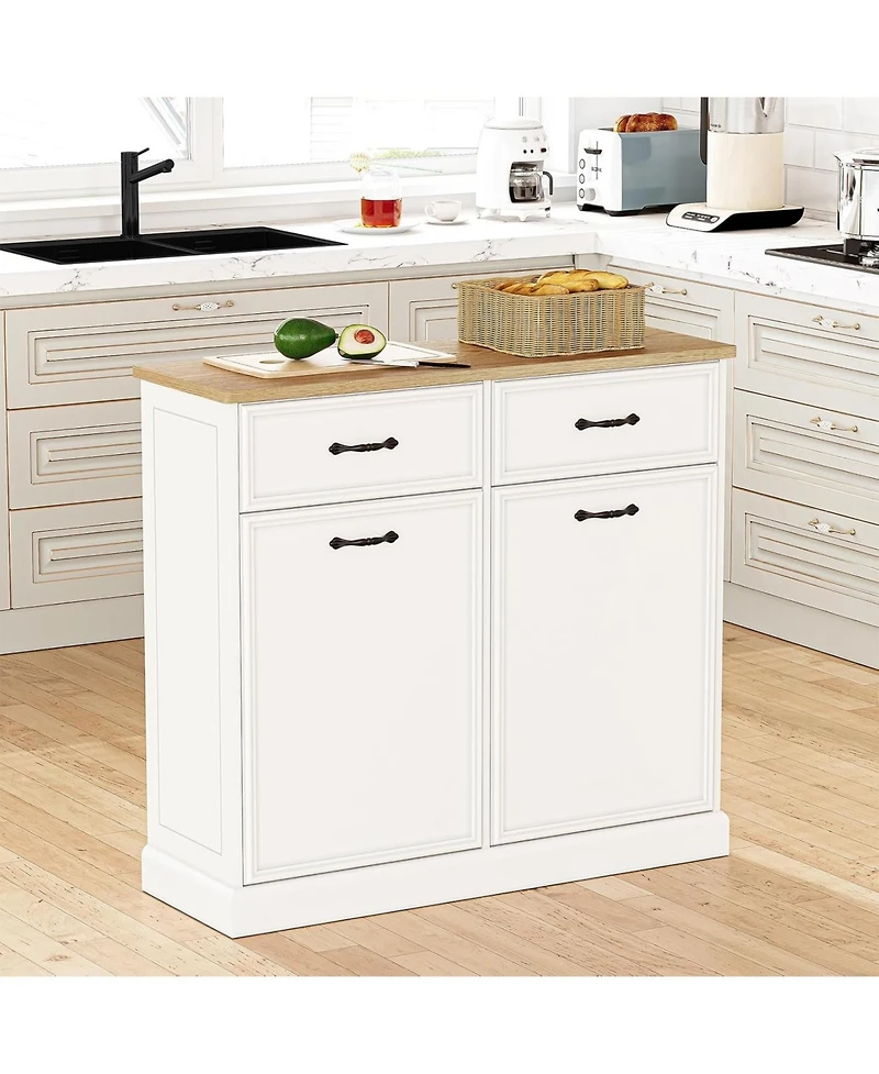 gaomon Trash Cabinet Tilt Out, Hidden Trash Storage Cabinet 10 gal