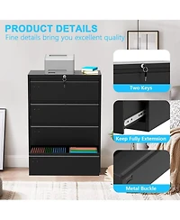 gaomon 4 Drawer Lateral File Cabinet with Lock, 52"H Metal Filing Cabinet for Home Office & Business Use Legal, A4, F4 Files, 320 Lb Weight