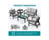 Pamapic Piece Hdpe Weather-Resistant Outdoor Patio Conversation Seating Set