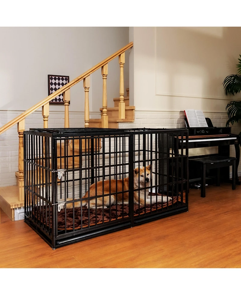 Aostirmotor Extra Large Metal Dog Cage – 61" Heavy Duty Kennel for Large Dogs, Strong & Durable