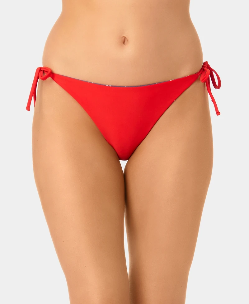 California Waves Women's Star and Stripe Reversible Side-Tie Swim Bottoms