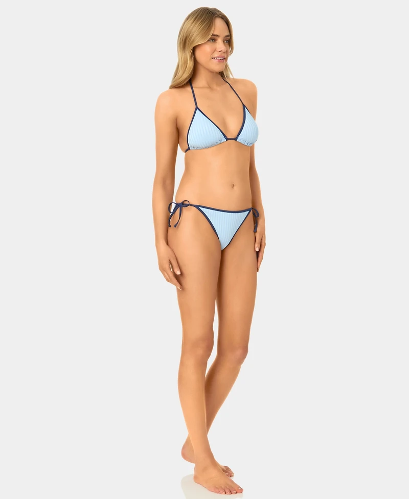 California Waves Women's Solid Wide Rib Triangle Swim Bikini Top