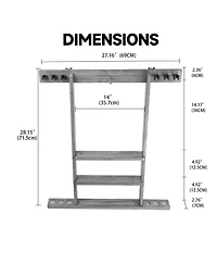 Gse Games & Sports Expert Wood Wall Mounted Pool Cue Rack with Metal Hook, 6