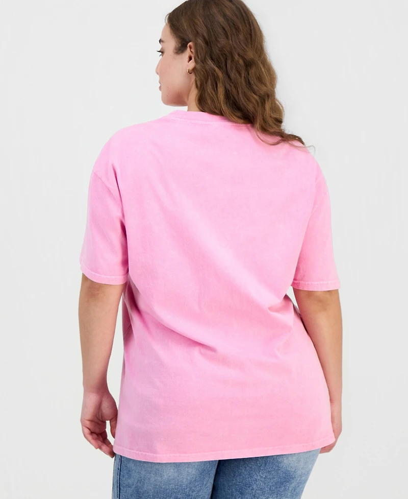 Rebellious One Trendy Plus Cotton Hibiscus Mineral-Wash Tee