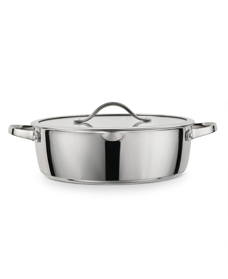 Tramontina Tempo Tri-Ply Base Stainless Steel 6-Quart Braiser Pan with Glass Lid