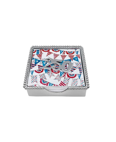 Mariposa Aluminum 250 Beaded 5.75" Napkin Box Set