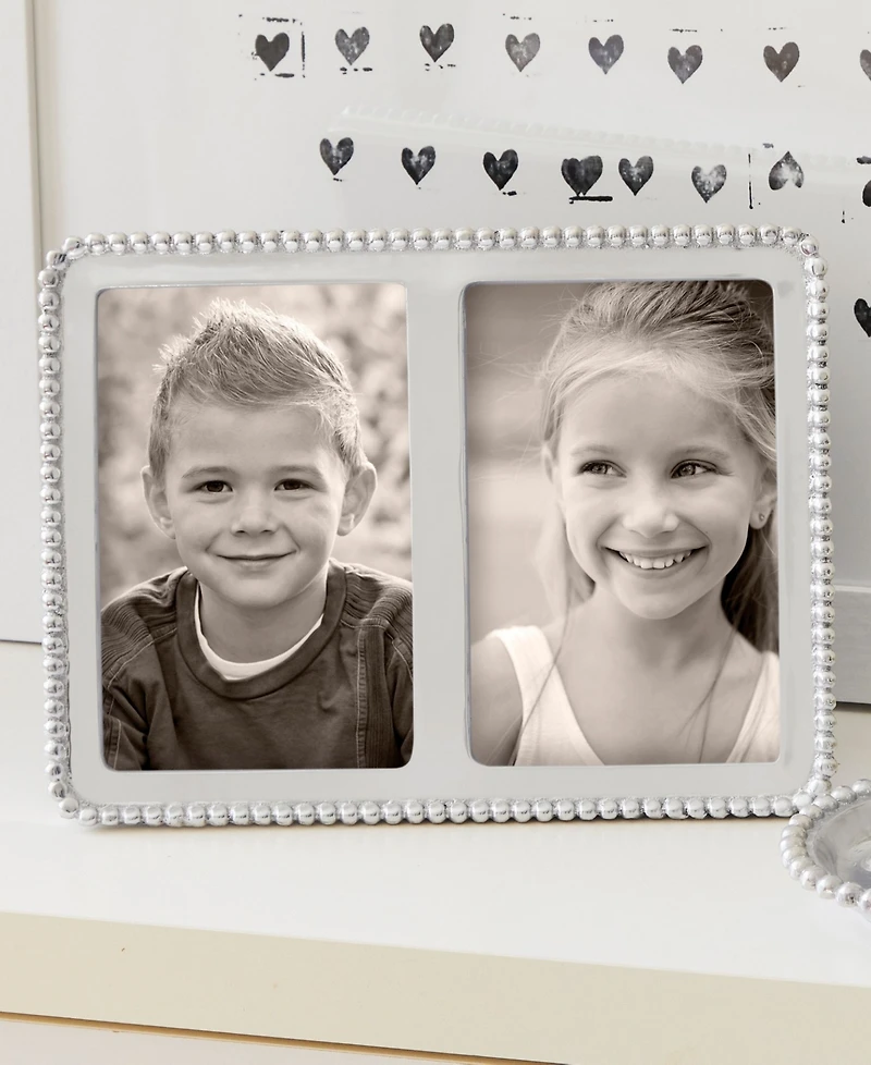 Mariposa Beaded Double Frame, 4" x 6"