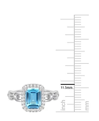 Macy's Amethyst (1-1/2 ct. t.w.) & Lab Grown White Sapphire (1/4 Ring 14k Gold Over Sterling Silver (Also Available Multi-Stones)