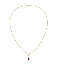 Macy's Lab Grown Emerald (3/4 ct. t.w.) & White Sapphire (1/5 Necklace 14k Gold Over Sterling Silver (Also Available Multi-S