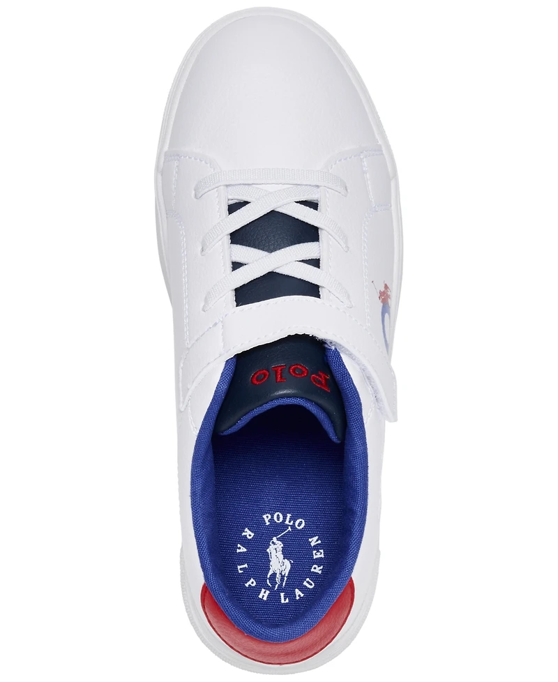 Polo Ralph Lauren Little Sutton Graphic Fastening Strap Casual Sneakers from Finish Line
