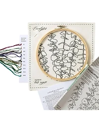 Uncommon Goods Beginners Botanical Embroidery by Numbers Kit