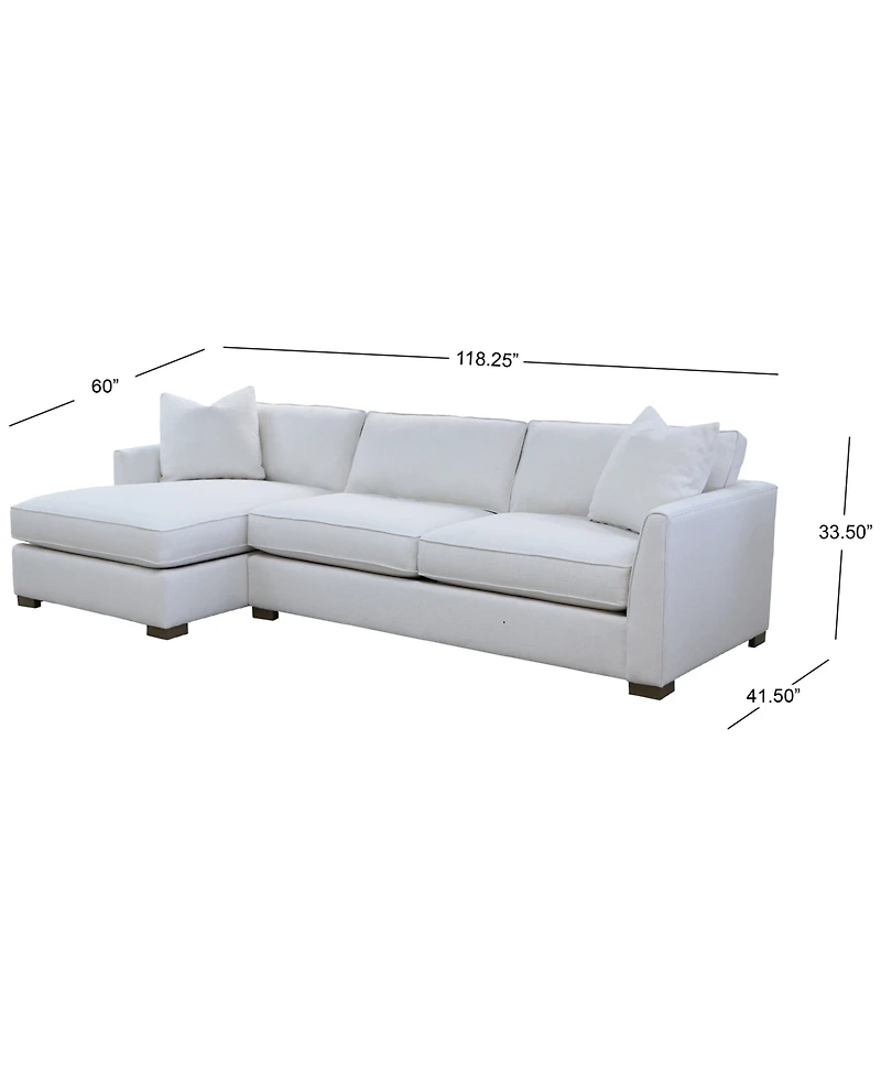 Corine 2-Pc. Chaise Sectional Sofa with Toss Pillows