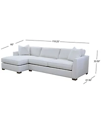 Corine 2-Pc. Chaise Sectional Sofa with Toss Pillows