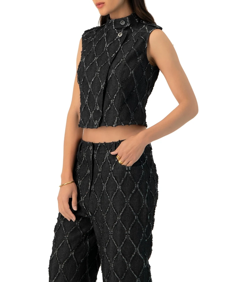 Ivonne Women's Distressed Denim Vest