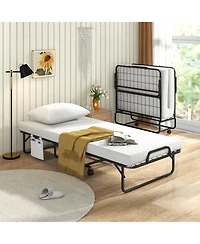 Sugift Cot Size Folding Bed with Memory Foam Mattress and Pillow