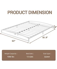 gaomon 6in Metal Platform Bed Frame Steel Slats Low Profile No Box Spring