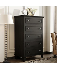 gaomon 5 Drawer Dresser 48-Inch-Tall Wood Chest with Deep Drawers