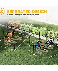 Paw Hut 24 Panel 32 Inch Dog Playpen for Small and Medium Dogs, Gray