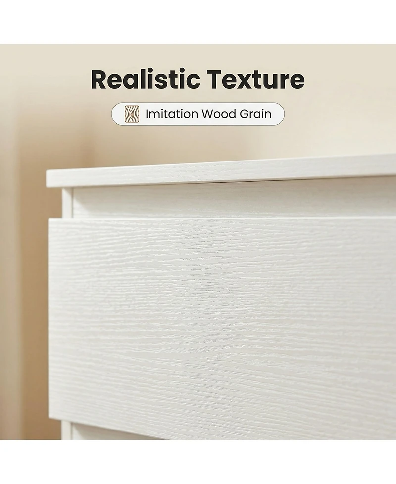 Rainsken 6 Drawer Dresser for Bedroom, Wood Storage Cabinet with Concealed Handles and Deep Drawers