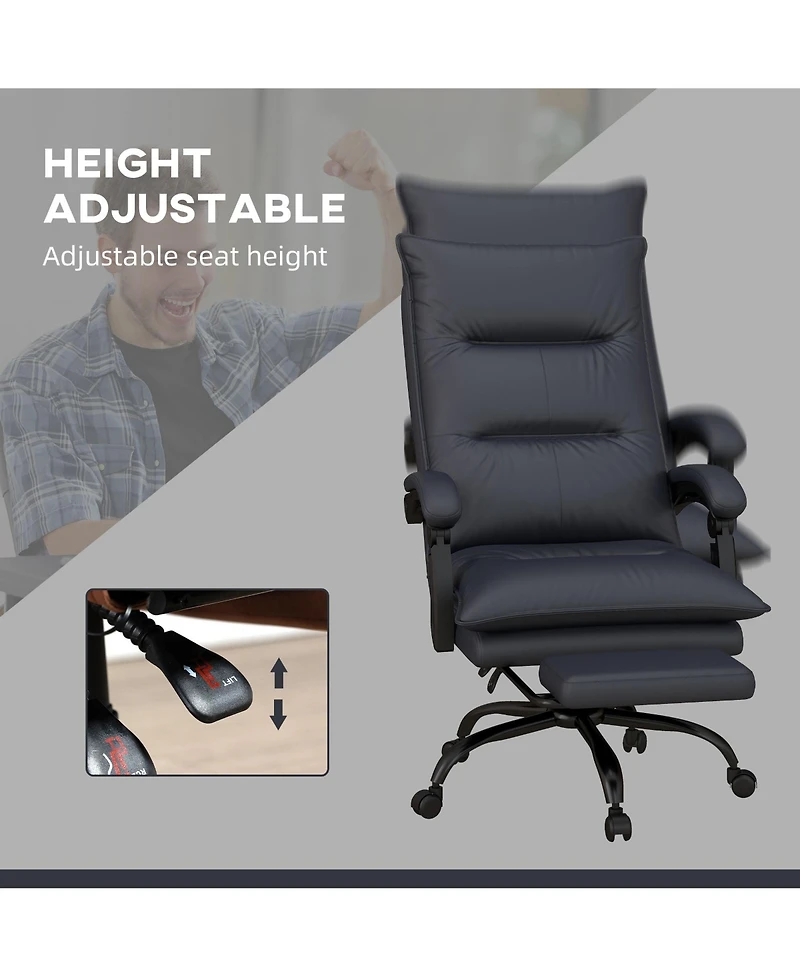 Boyel Living Microfiber Office Chair with Massage Heat and Footrest