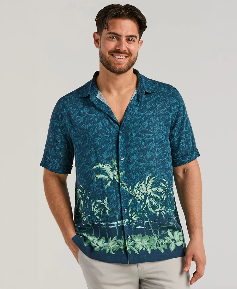 Cubavera Men's Tropical Horizon Print Shirt