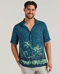 Cubavera Men's Tropical Horizon Print Shirt