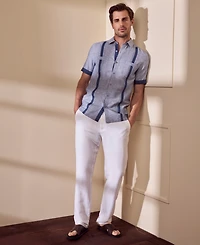 Cubavera Men's Cross-Dyed Short-Sleeve Pintucked Shirt