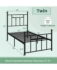Sugift Heavy Duty Metal Bed Frame with Headboard