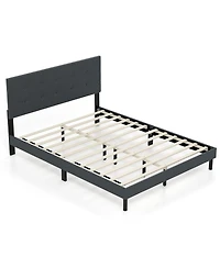 Sugift Upholstered Platform Bed Frame with Linen Fabric