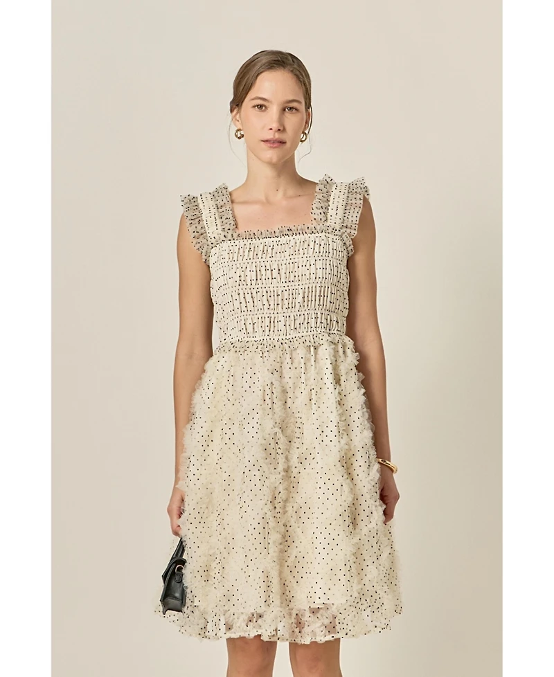 English Factory Women's Polka Dot Sleeveless Midi Dress