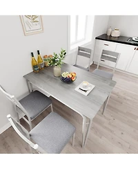 gaomon 2-Person Dining Table Set, Compact Kitchen Table with Upholstered Chairs, Great for Small Spaces, Light Oak, 4-Chair Version