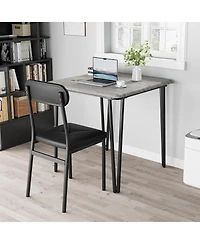 gaomon Modern 3-Piece Dining Table Set for 2, Square Table and Upholstered Chairs for Apartment, Kitchen, Office