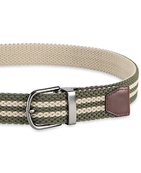 Cole Haan Men's Two-In-One Reversible Striped Stretch Web Belt