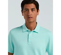 Perry Ellis Men's Geo Jacquard Texture Polo Shirt