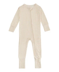 Motette Baby Boys Sandstone Gingham Bamboo Sleeper
