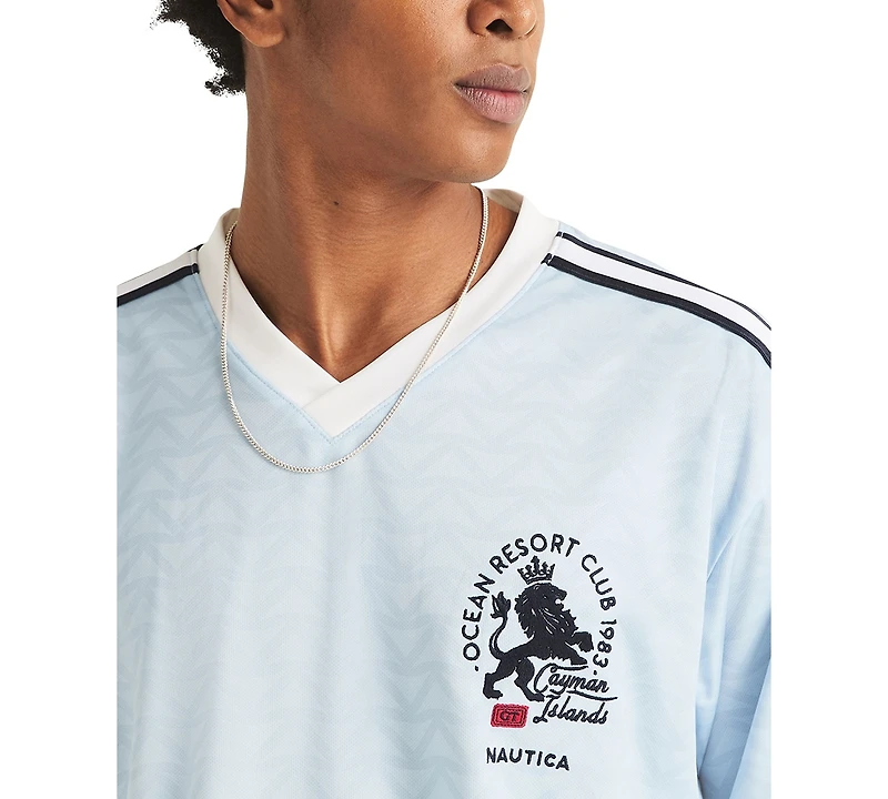 Nautica Men's Shadow Printed Birdseye V-Neck T-Shirt