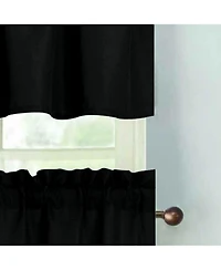 Rt Designers Collection 100% Polyester Gibson Solid 3 Piece Kitchen Curtains Valance and Tiers Set 54" x 18